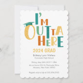 Invitation "I'm Outta Here" Fun & Playful Graduation Party (Devant)