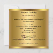 Invitation Image de diamant noir or fête d'anniversaire (Dos)