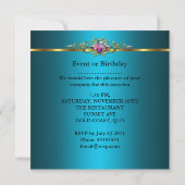 Invitation Image de fête d'anniversaire or rose lilas sarcell (Dos)