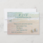 Invitation Image de fond de plage pour menu Réponse Dollars d (Devant)