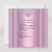 Invitation Image de joyau Fête d'anniversaire Rose (Dos)
