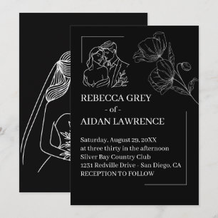 Invitation Image de mariage contemporaine avec superposition