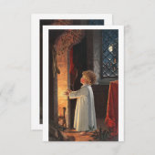 Invitation Image De Noël Représentant Une Cheminée, Des Bas U (Devant / Derrière)