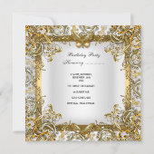 Invitation Image de papillon en dentelle dorée et blanche pou (Dos)