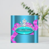 Invitation Image de seize ans doux seize ans bleu sarcelle ro (Debout devant)