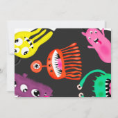 Invitation Image des mignons monstres 1er anniversaire photo (Dos)