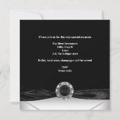 Invitation Image diamant 30e anniversaire noir blanc argent (Dos)