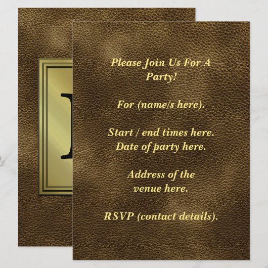 Invitation Image faite sur commande imprimée de monogramme. (Devant / Derrière)