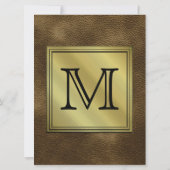 Invitation Image faite sur commande imprimée de monogramme. (Dos)