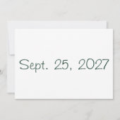 Invitation Image Perfect Forest Green Texte Enregistrer la da (Dos)