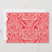 Invitation image rouge et blanche d'un motif sur un dos blanc (Dos)