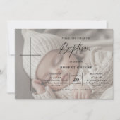 Invitation Image superposition Script Genre Baptême neutre (Devant)