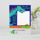 Invitation Image verticale de l'invitation de dinosaure (Debout devant)