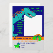 Invitation Image verticale de l'invitation de dinosaure (Devant / Derrière)