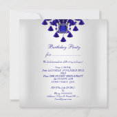 Invitation Images de perles de diamant blanc bleu royal pour  (Dos)
