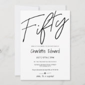 Invitation Images minimalistes et blanches de photos cinquant (Devant)