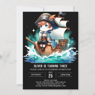 Invitation Imaginaire Adorable Pirate Anniversaire