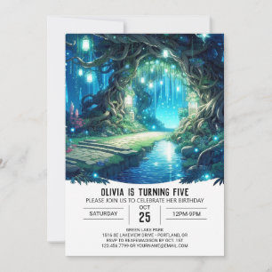 Invitation Imaginaire Adorable Woodland Digital Anniversaire