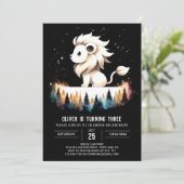 Invitation Imaginaire Aquarelle Lion Anniversaire (Debout devant)