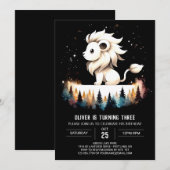 Invitation Imaginaire Aquarelle Lion Anniversaire (Devant / Derrière)