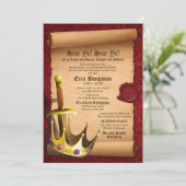 Invitation Imaginaire Arme Couronne Médiévale Times Bar Mitzv (Debout devant)