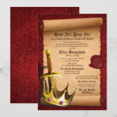 Invitation Imaginaire Arme Couronne Médiévale Times Bar Mitzv (Devant / Derrière)