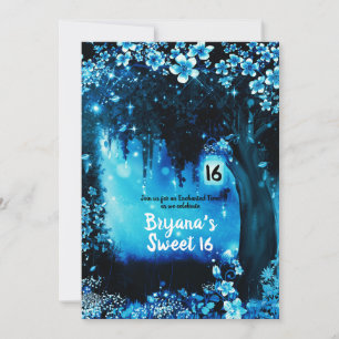 Invitation Imaginaire Bois Enchantée Forêt Bleue Douce 16