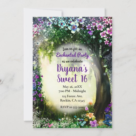 Invitation Imaginaire Bois Enchantée Forêt douce 16 (Devant)