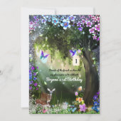 Invitation Imaginaire bois forêt animaux enchantés fête dans (Devant)