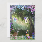 Invitation Imaginaire bois forêt animaux enchantés fête dans (Dos)
