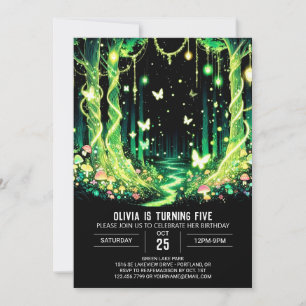 Invitation Imaginaire brillant Woodland Digital Anniversaire