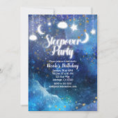 Invitation Imaginaire céleste Gold Stars Glow Sleepover Party (Devant)