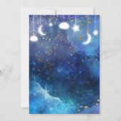 Invitation Imaginaire céleste Gold Stars Glow Sleepover Party (Dos)