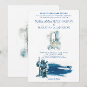 Invitation *~* Imaginaire Château médiéval Escaliers Chevalie (Devant / Derrière)