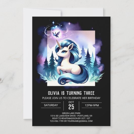 Invitation Imaginaire Cheval doux Anniversaire (Devant)