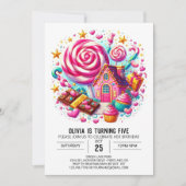 Invitation Imaginaire Chocolat Candyland Digital Anniversaire (Devant)