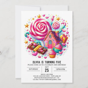 Invitation Imaginaire Chocolat Candyland Digital Anniversaire