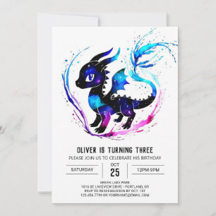 Invitation Imaginaire Colorful Dragon Digital Boy Anniversair