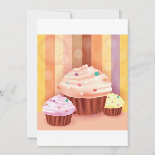 Invitation Imaginaire Cupcake Douceurs colorées (Devant)