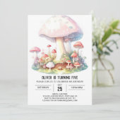 Invitation Imaginaire de champignons enchantés Anniversaire (Debout devant)