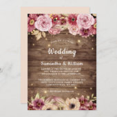 Invitation Imaginaire de chute rustique aquarelle Mariage flo (Devant / Derrière)