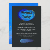 Invitation Imaginaire de l'espace fête d'anniversaire virtuel (Devant / Derrière)