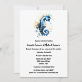 Invitation Imaginaire de mer bleu or plage chic côtier (Devant)