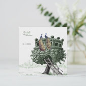 Invitation Imaginaire de paon - mariage (Debout devant)