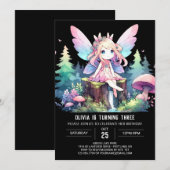Invitation Imaginaire Design Fairy Anniversaire (Devant / Derrière)