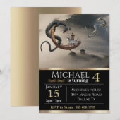 Invitation Imaginaire Dragon de Chine orientale Anniversaire  (Devant / Derrière)