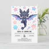Invitation Imaginaire Dragon doux 1er anniversaire (Debout devant)
