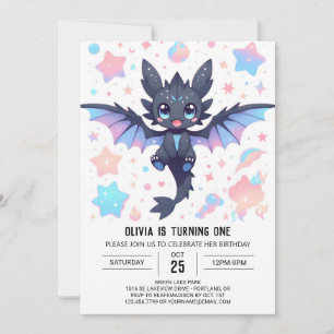 Invitation Imaginaire Dragon doux 1er anniversaire