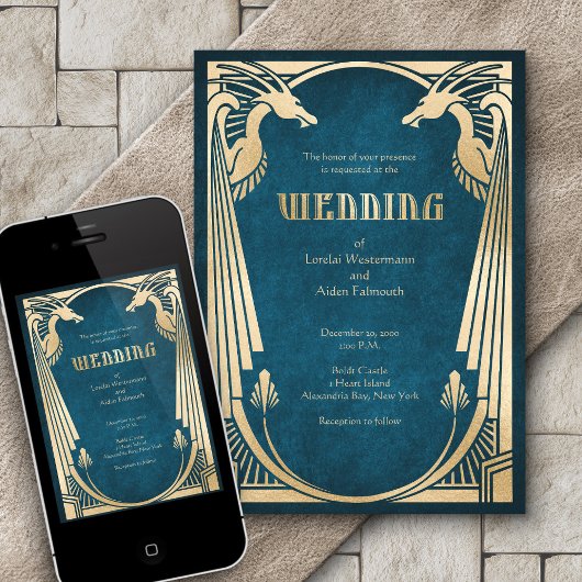 Invitation Imaginaire Dragon Mariage Déco moderne