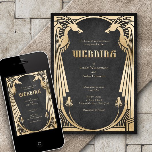 Invitation Imaginaire Dragon Mariage Déco moderne